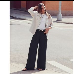 Loft Versa Crepe Drape Palazzo Pants